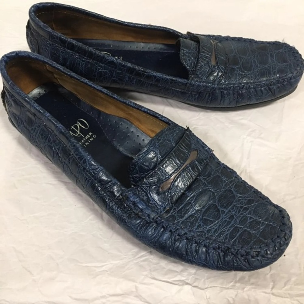 IMPO Women Shoes Loafers Size 8.5 Navy Blue Flat Leather Lining Casual Formal